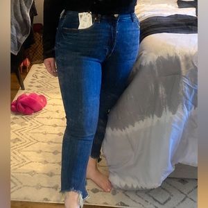 Zara distressed cropped jeans